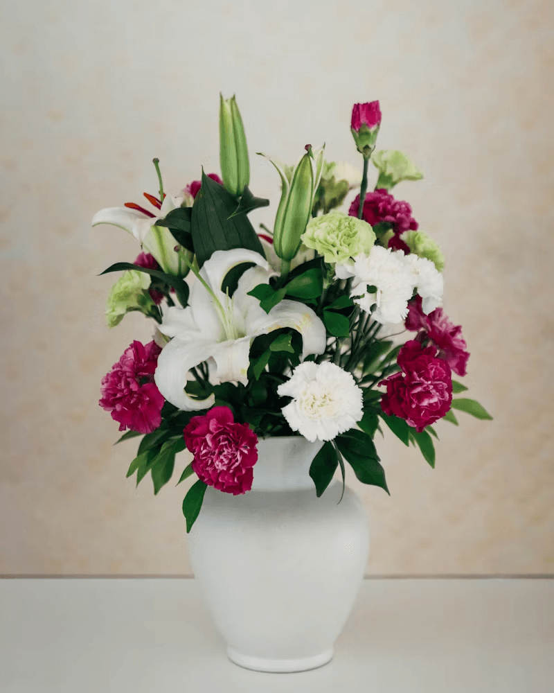 Bouquet of lilies and carnations